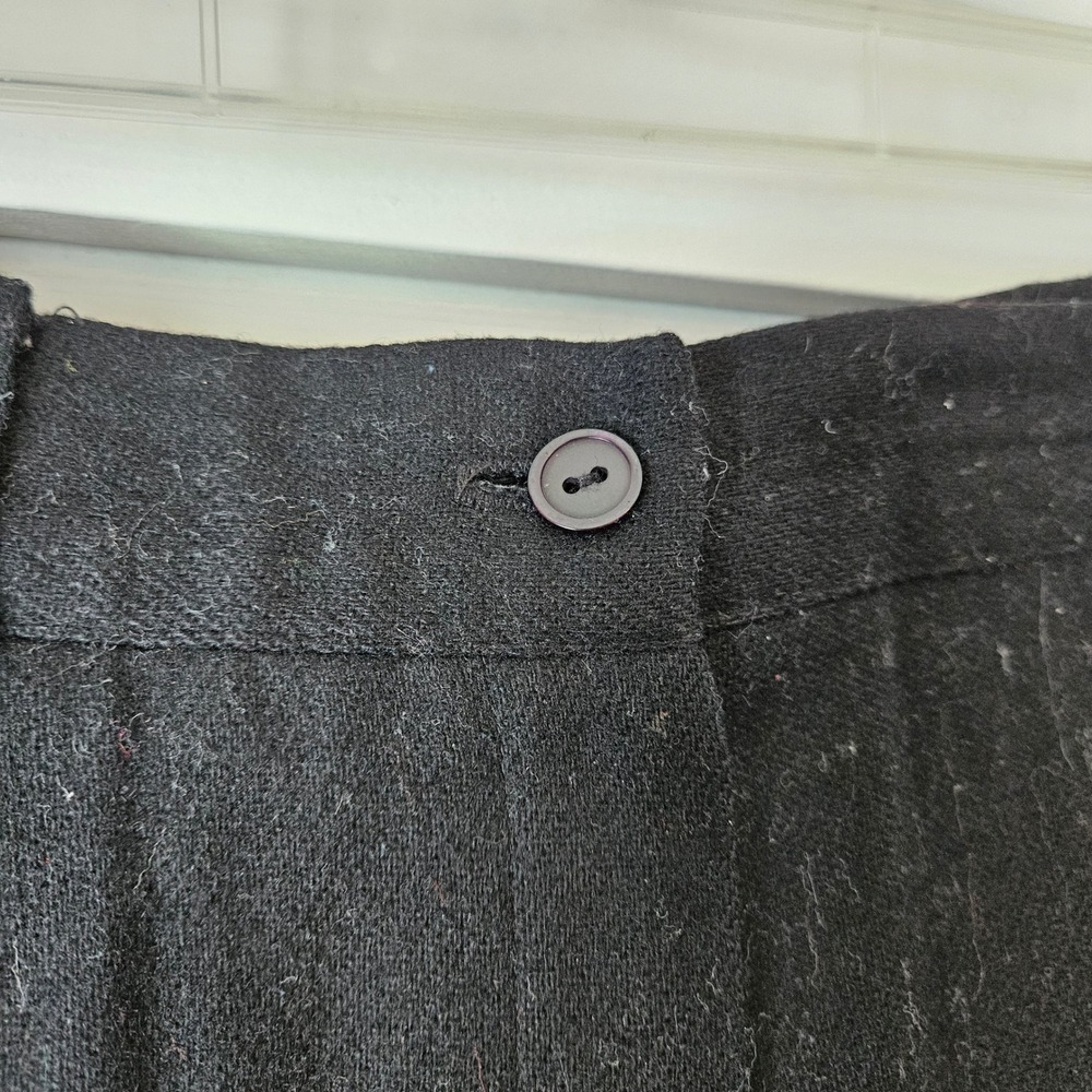 Vintage Norton McNaughton 100% Wool Dress Pants Pleated High Waist Black Classic - Picture 7 of 7